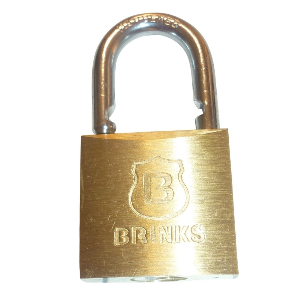Vintage Brinks Solid Brass Padlock No Key Hardened Steel Shackle Lock